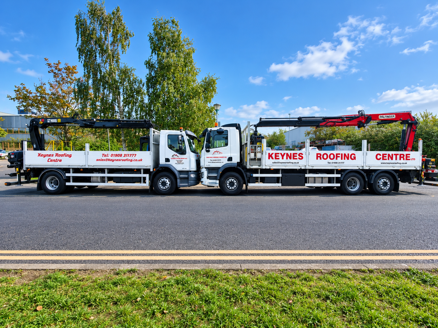 Keynes Roofing Centre delivery lorries